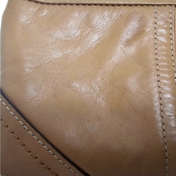 Coach Cognac Brown Leather Wristlet Wallet Clutch Purse 4" X 7" - Picture 5 of 13